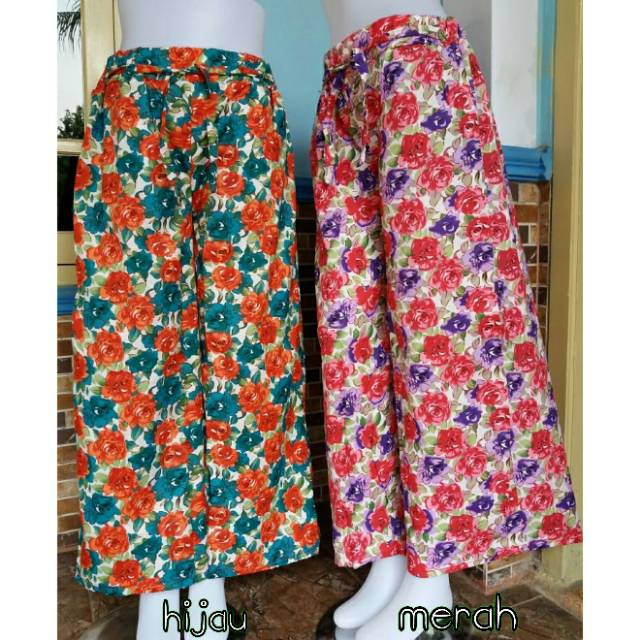 KATUN JEPANG MOTIF BUNGA / CELANA KULOT PANJANG WANITA