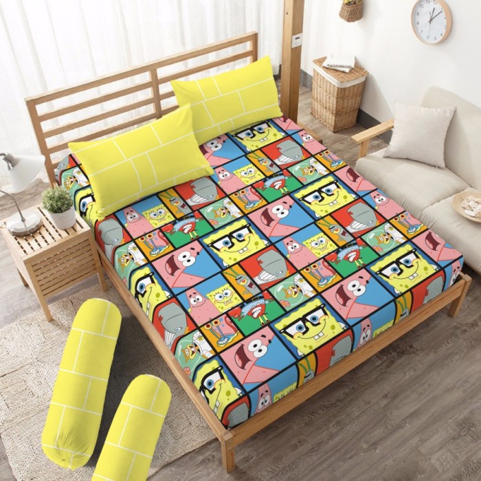 Flash Sale Sprei Kintakuun Dluxe Uk. 160x200 / 180x200 Spongebob Puzzle L1j06u0VOadV