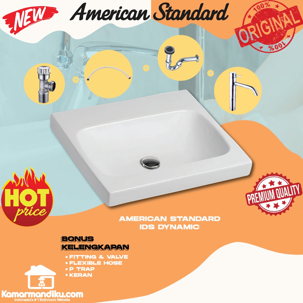 American Standard PREMIUM wastafel keran meja IDS Dynamic Promo SET