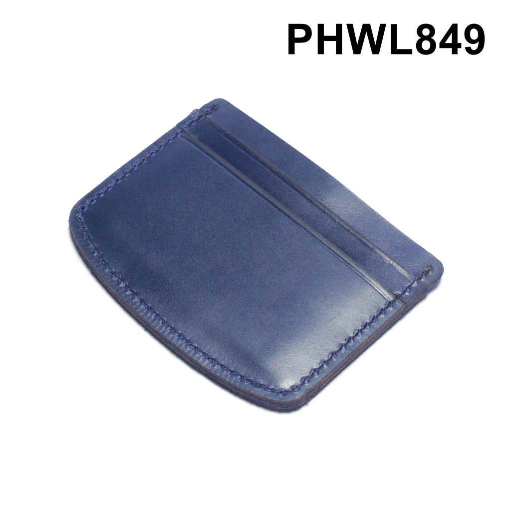 dompet kartu kulit asli card wallet - slim wallet warna biru PHWL849