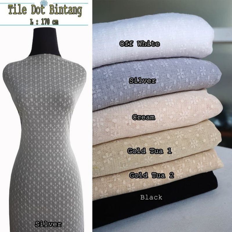 Kain Brukat / Brokat - Tulle Dot Bintang (Per 0,5 Meter)