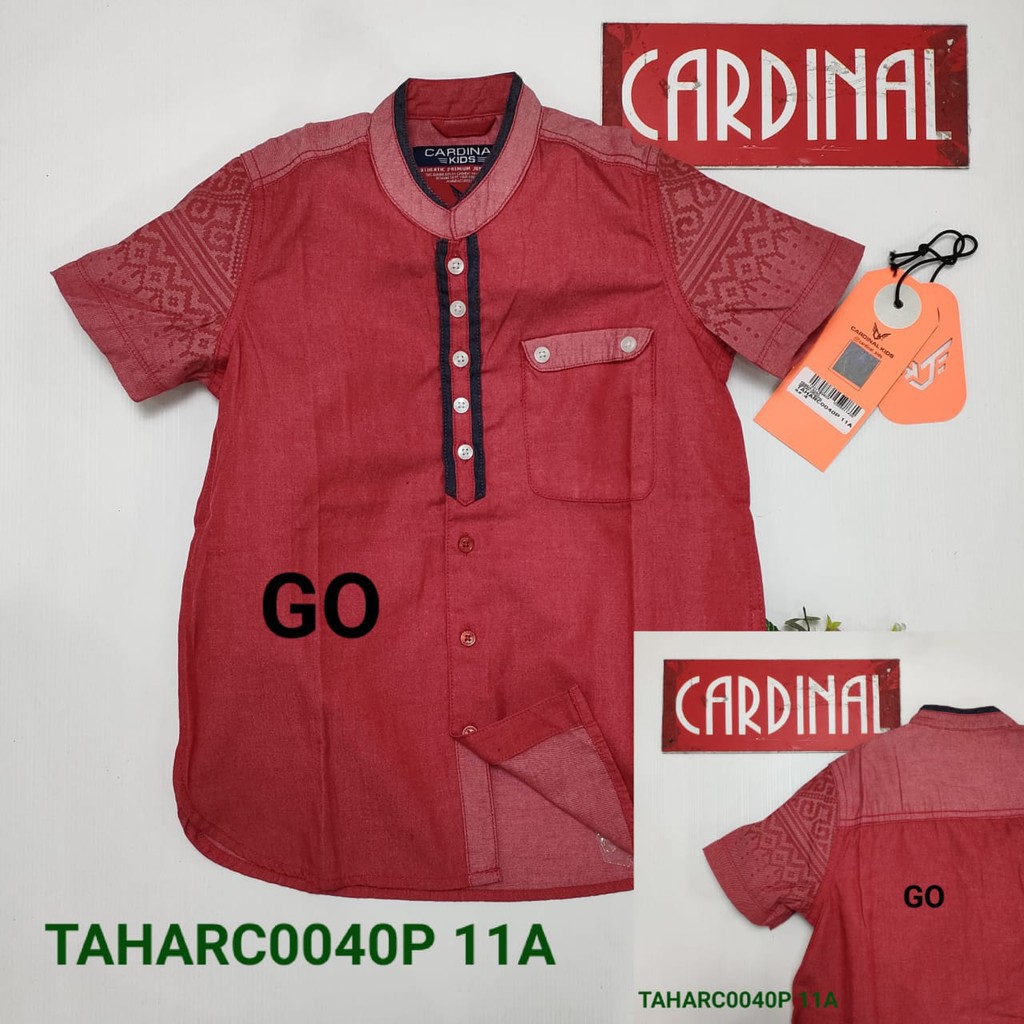 gof PI CARDINAL KIDS KEMEJA KOKO Anak Baju Muslim Cardinal Atasan Taqwa Anak Cowok Lengan Pendek