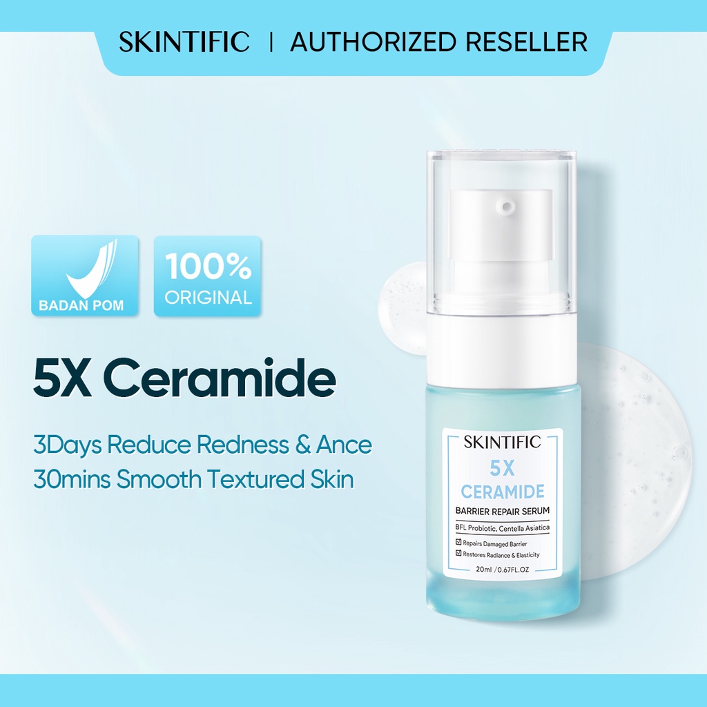 [BPOM] SKINTIFIC 5X Ceramide Barrier Repair Serum 20ml Alpha Arbutin Ceramide Pemutih Facial Serum Barrier Serum Wajah