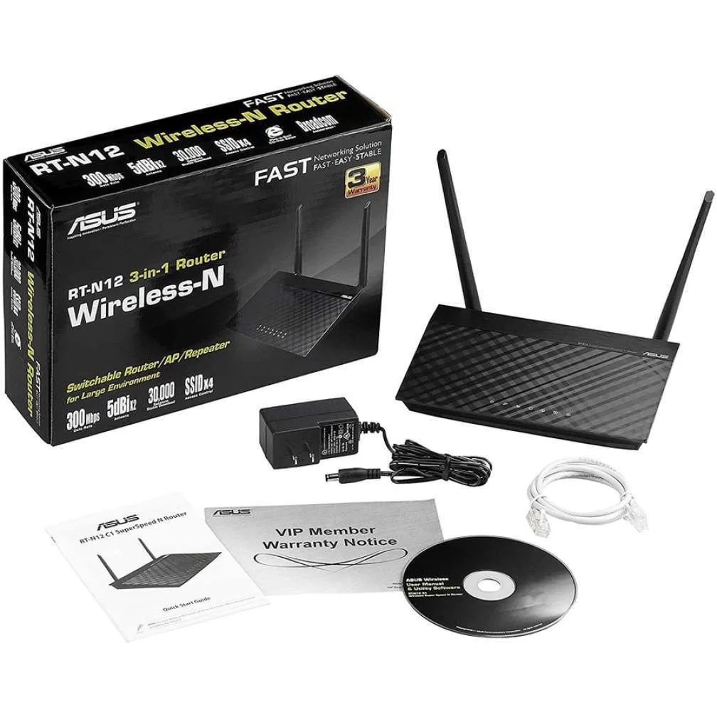 Asus N300 Wireless Router RT-N12+ RT N12+ Wifi Repeate