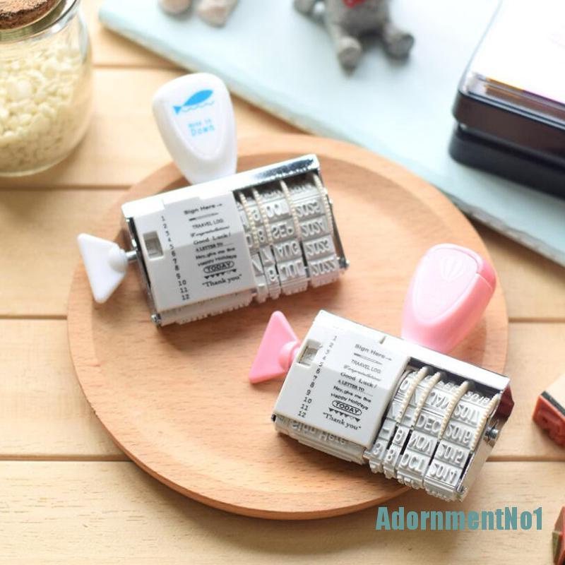 [AdornmentNo1]Portable Roller Stamp Words Date Seal Inkpad DIY Scrapbooking Card Making Craft