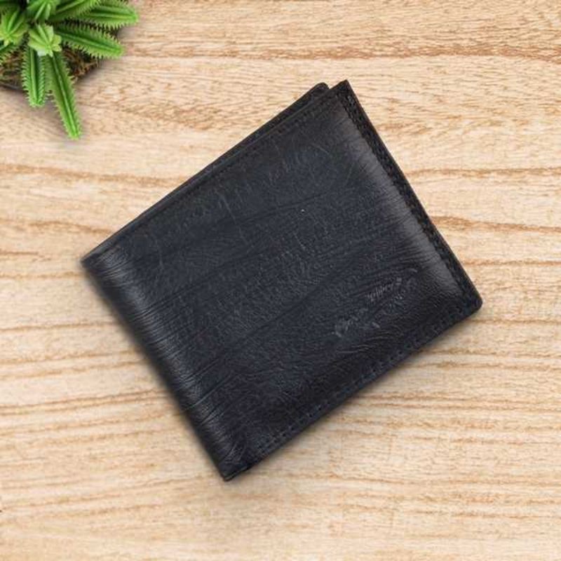 AUTHENTIC Dompet Pria Model Lipat Bahan Kulit Sintetis Asli - Hitam - Coklat Dompet Kartu Terbaik