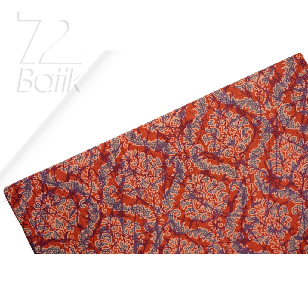 KAIN BATIK PREMIUM Bahan Katun Motif Kawung Ceplok Warna Merah Bata 722282 Cap 72 Jarik Jarit Samping Kebat Panjang Batik Katun Modern Premium Bahan Seragam Batik Pernikahan Kantor Keluarga Murah Kamen Jadi Batik Bali Lembaran