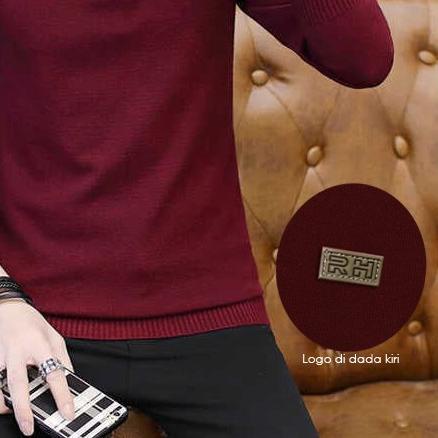 Baju rajut kerah tinggi zipper / Sweater turtleneck resleting RHcollections kerah tinggi zipper pria