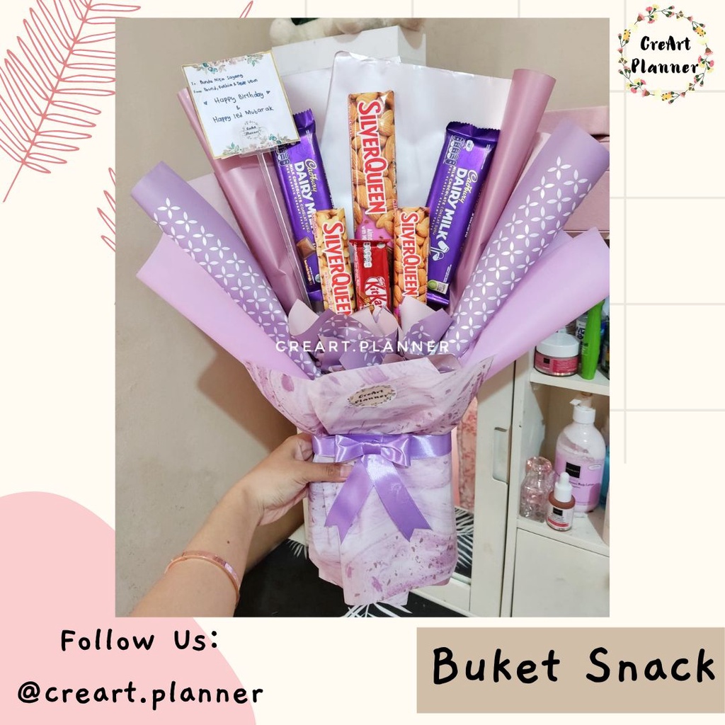 

Kado Ulang Tahun.Snack Buket.Buket Snack.Buket bunga.Snack Bouquet.Bucket Wisuda.Parcel.Hadiah.Hampers.Seserahan 6
