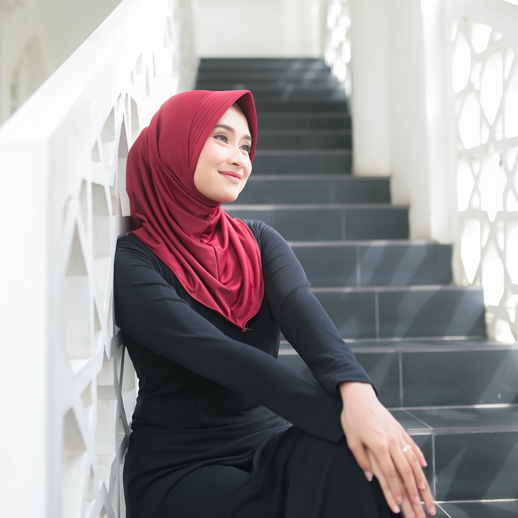 Hijab Bergo Jersey Hamidah / Bergo Jersey menutup dada / Hijab instan jersey Sarah / bergo sport jersey