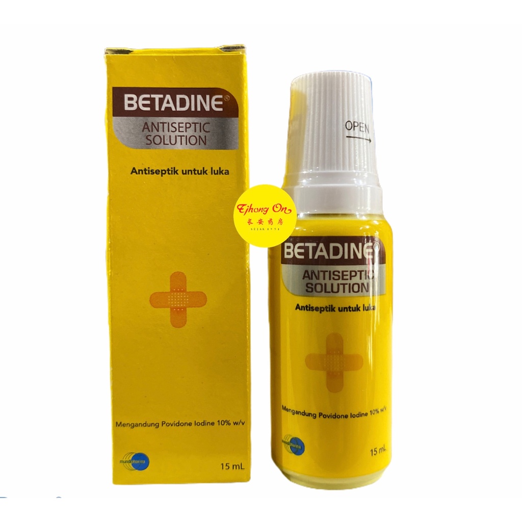 Betadine Antiseptic Solution Luka Lecet Luka Gores Luka Luar 15ml
