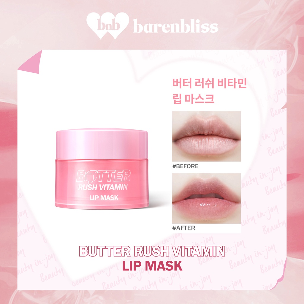 BNB barenbliss Butter Rush Vitamin Lip mask Moisturizing Lip Balm「Masker Bibir Cerah」