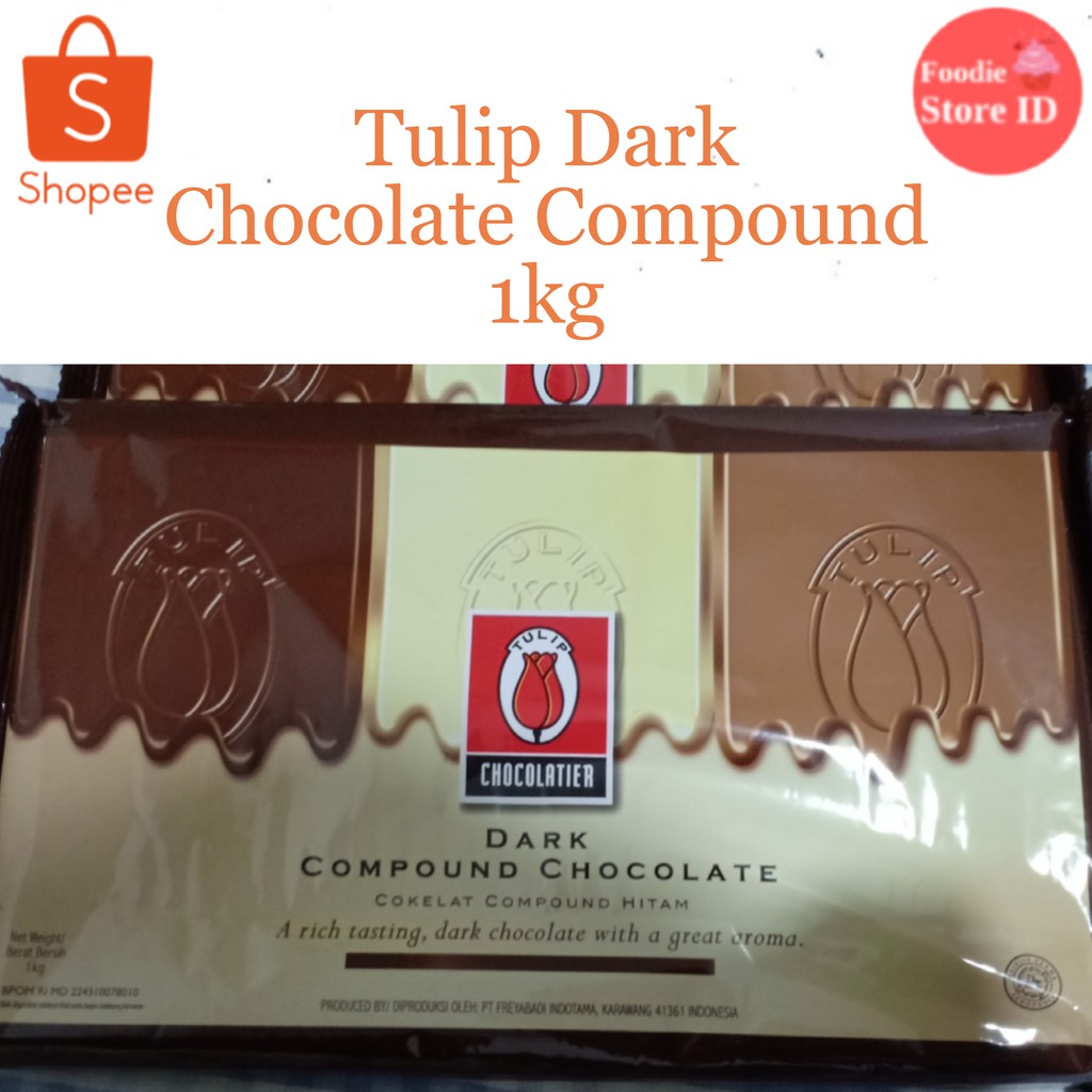 Dark Chocolate Compound TULIP 1Kg - TULIP Coklat Dark Compound
