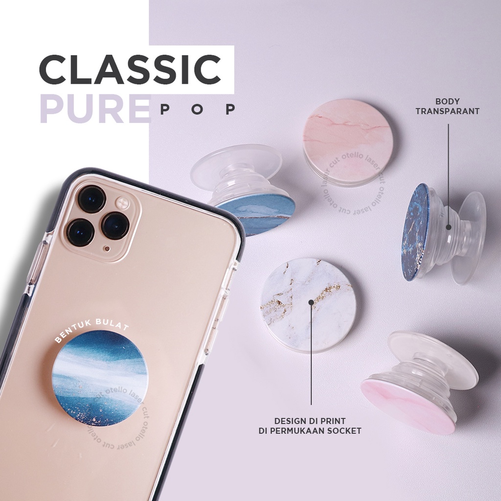 Custom Classic Pure Pop Acrylic Reusable Phone Grip Socket Griptok HP Popstand Premium High Quality