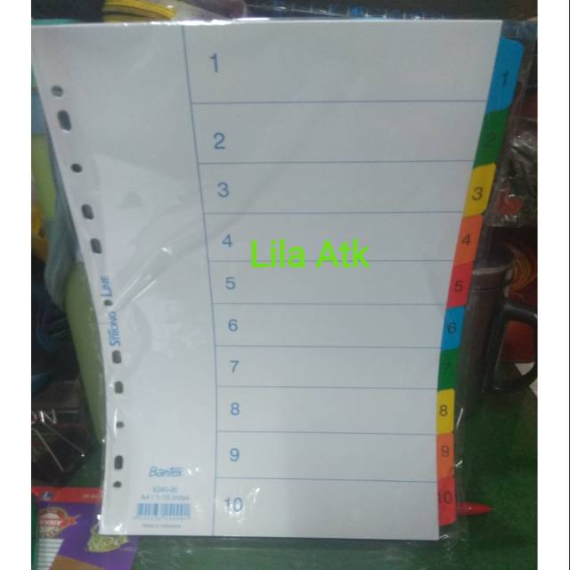 

Devider/Pembatas A4 Bantex 6010 10lembar