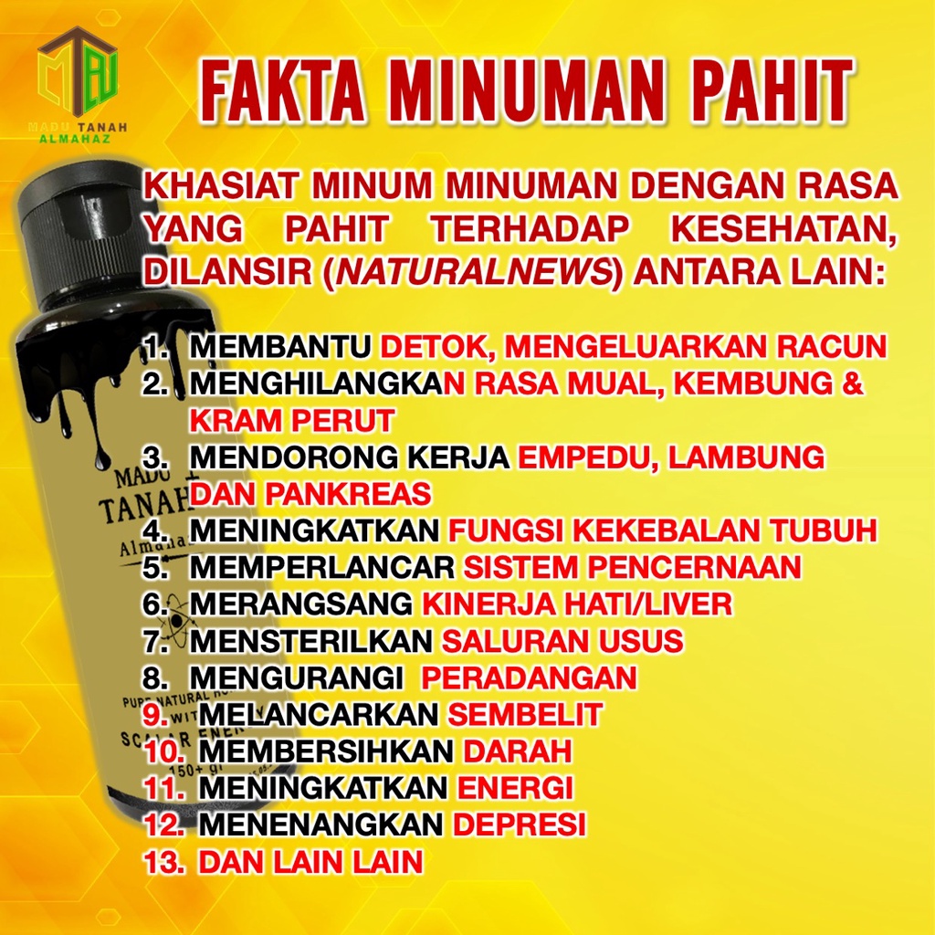 Madu Hitam Pahit Almahaz Madu Tanah Plus Energi Skalar 153gr