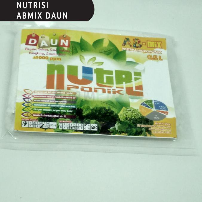  PUPUK  NUTRISI HIDROPONIK  AB MIX UNTUK  SAYURAN DAUN 0 5 L 