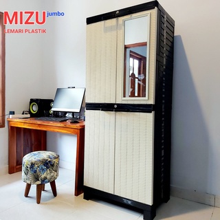 Jual Lemari Plastik Mizu Jumbo 4 Susun Plus Kaca Cermin Lemari Pakaian