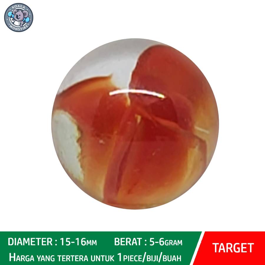 TARGET Kelereng Gundu Red Hybrid Cat Eyes Marble Balap