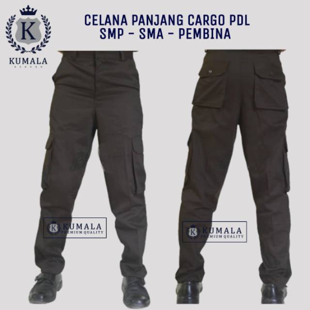  Celana  Pramuka Cargo PDL Kempol saku 6 Tanpa  Karet  