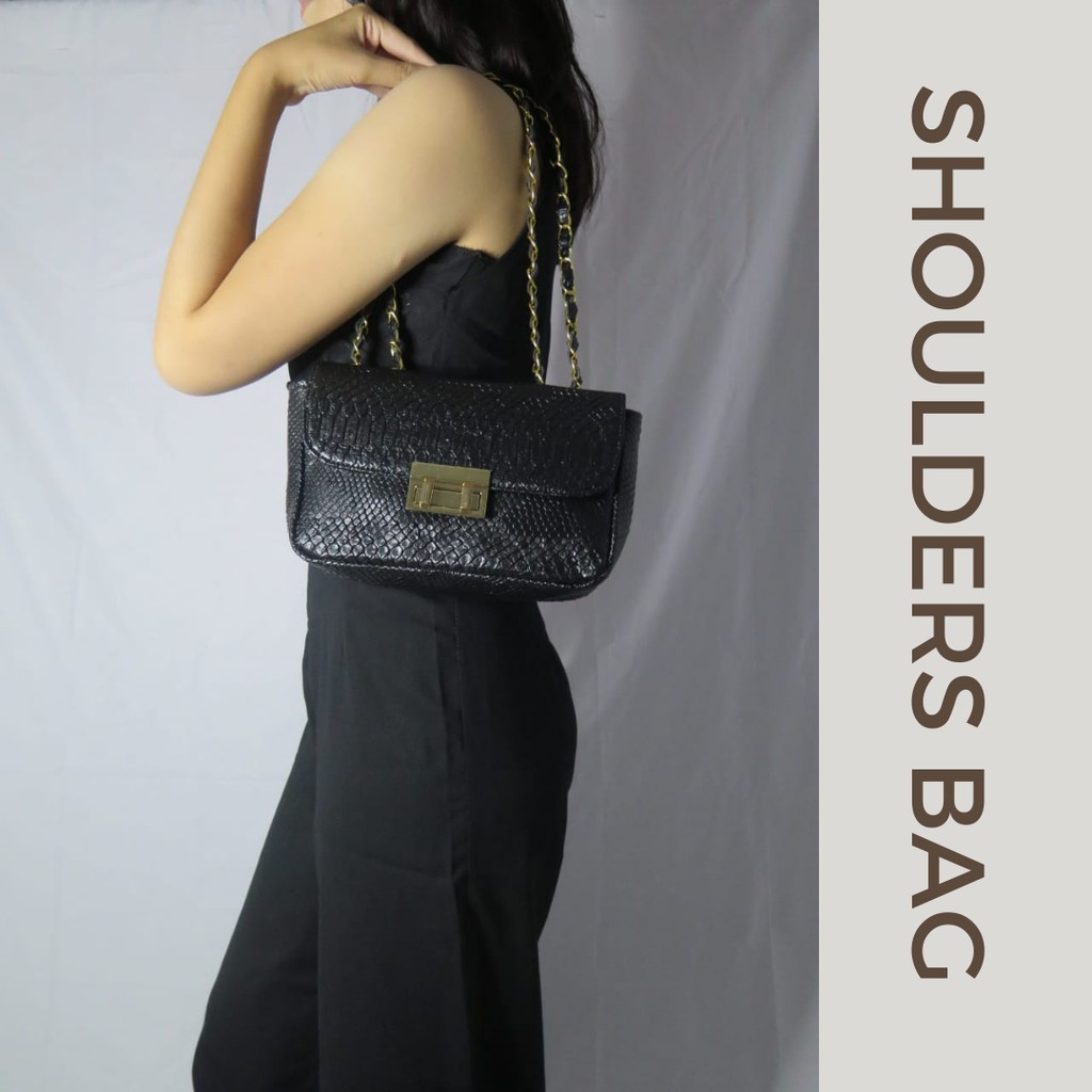 BAGGU.ID BG PLAT CROCO BAG 2 in 1 / Shoulders Bag Croco / Sling Bag Croco / Tas Slempang Kulit Korea