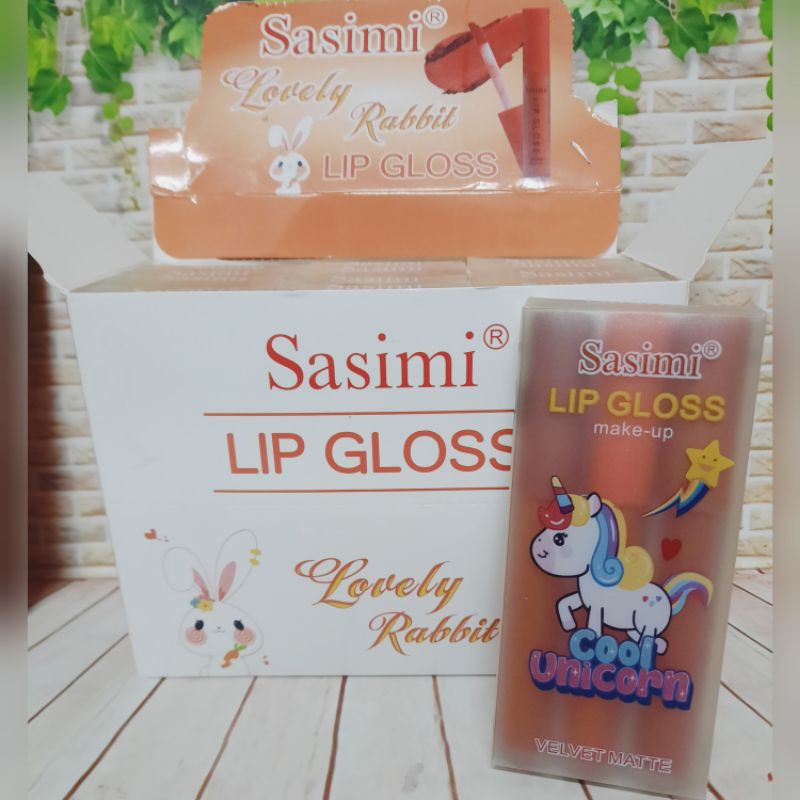 [3PC] LIP GLOSS VELVET MATTE SASIMI / lip gloss lovely rabbit S896/cool unicorn No.S897