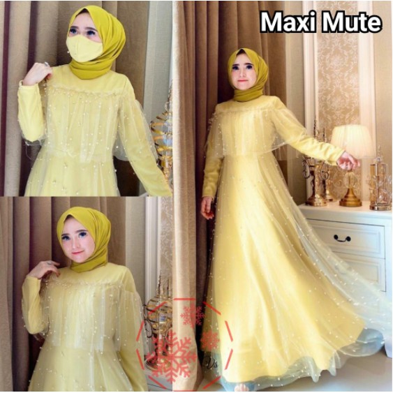 Baju Gamis Wanita Syar'i Muslim bunga Yuli Gamis Modis Wanita Lebaran 2021 Terbaru Super Kekinian