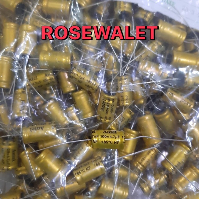 ELCO CAPACITOR 100V 4.7 uF (KUNING) NON POLAR UNTUK WALET