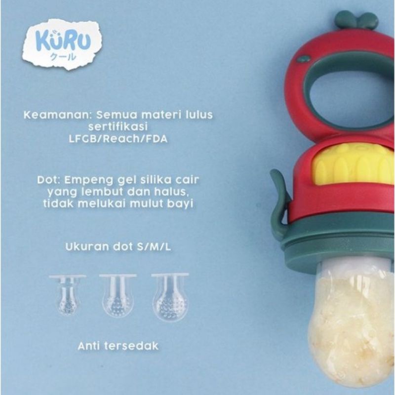 lov me❤KURU Baby Food Feeder | Dot Empeng Bayi | Empeng Buah Sayur Putar | Baby Fruit Teether