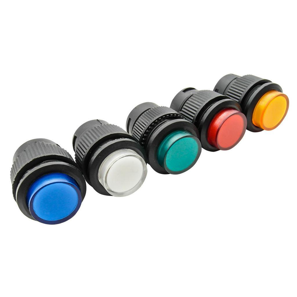 Tombol Saklar Toggle R16-503BD 16MM Momentary Push Button Push On Switch LED 3A 250V 4 Pin