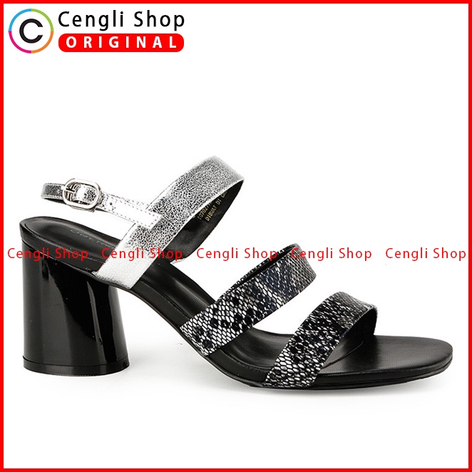 SANDAL HEEL KULIT OBERMAIN HEELS WANITA ORIGINAL SLINGBACK HITAM OW18