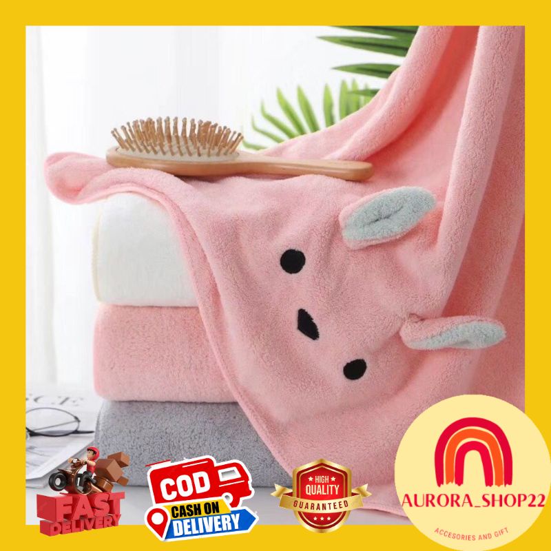 [COD] HANDUK MANDI BAYI MICROFIBER LEMBUT BENTUK TELINGA BERUANG LUCU LEMBUT IMPORT HANDUK MANDI ANAK BAYI BABY