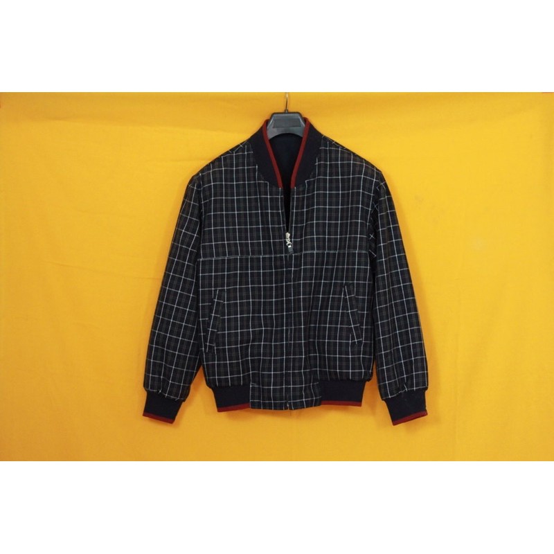 Jaket Reversible Christian Daniel & Flannel Uniqlo Blue Red