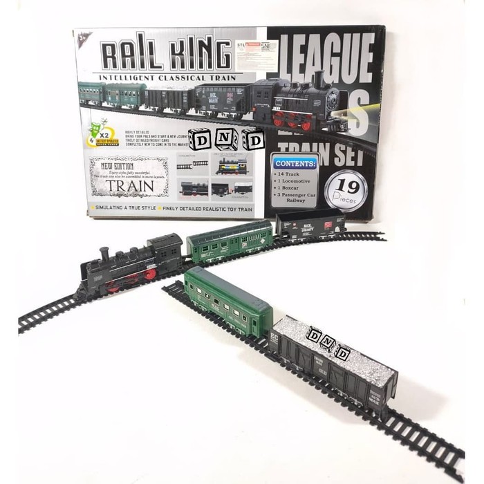 Mainan Anak Rail Intelligent Classical King Train Set Kereta TL09 19pc