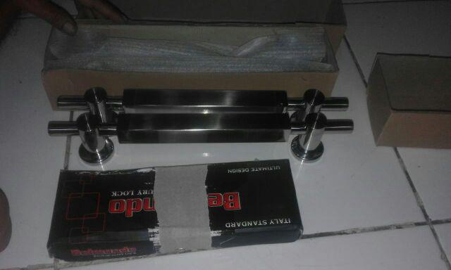 Handle Pintu Minimalis Stainless 2set+kunci