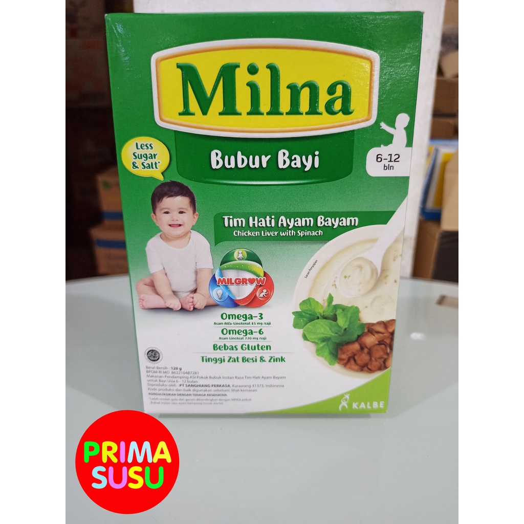 Milna Bubur Bayi Tim Hati Ayam Bayam 6-12 120 GR