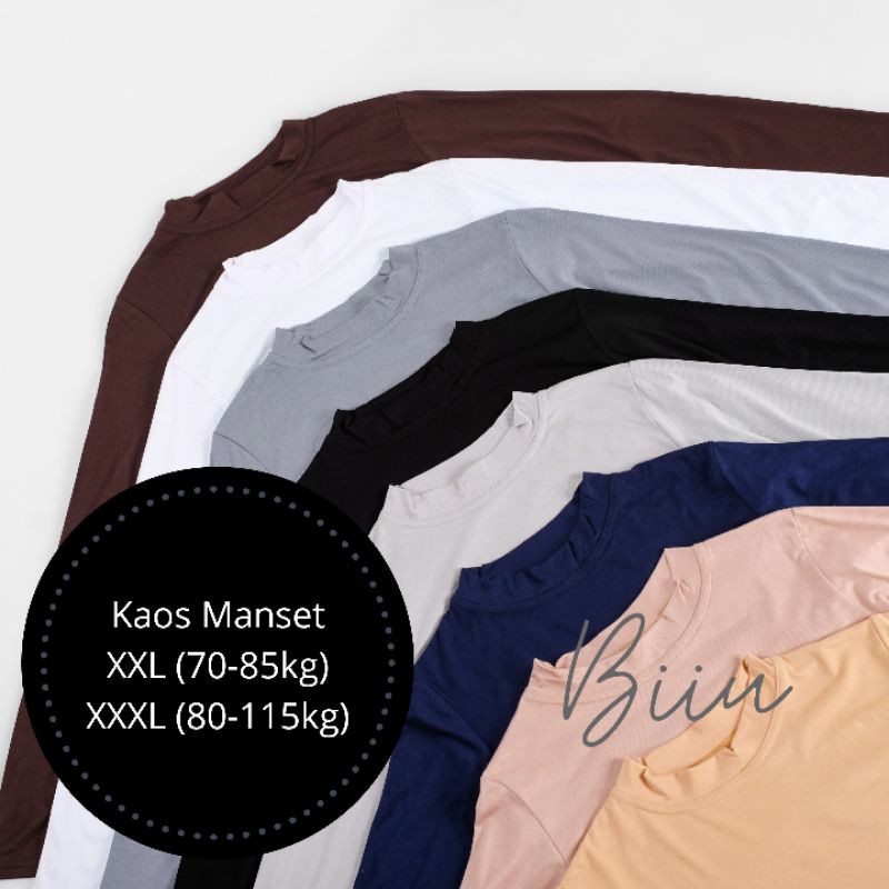 Biiu Baju Kaos Manset Big Size Jumbo Tangan Panjang Premium