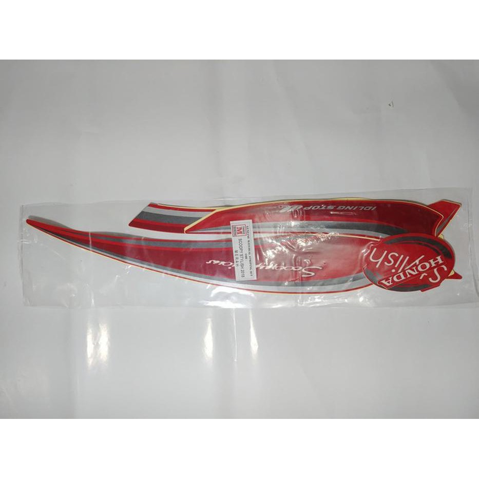 Striping Lis Bodi & Stiker Body Scoopy 2018 Stylish Merah Unik
