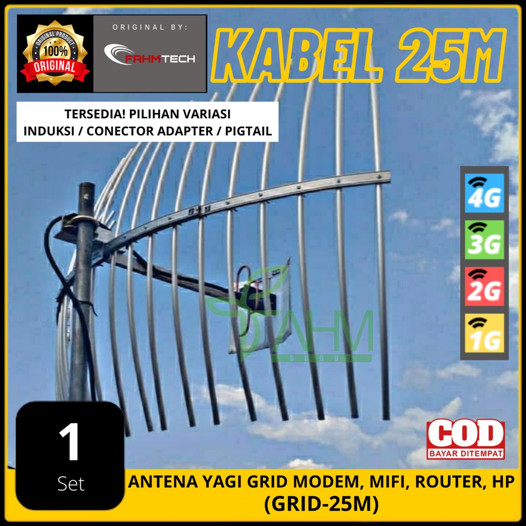 Antena Yagi Grid Modem, Mifi, Router, HP 4G - FAHM TECH (GRID-25M)