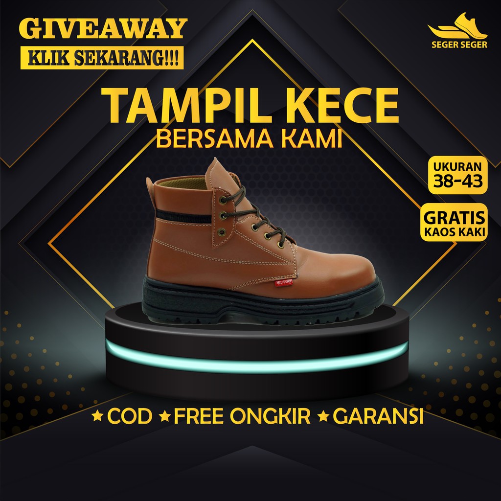 Sepatu Boots Boot Caterpillar Kulit Pria Cowok Original Kasual Casual Hiking Gunung Kerja M043