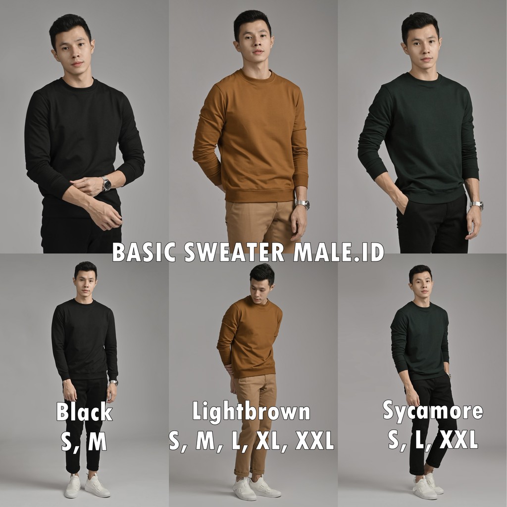 BASIC SWEATER MALE.ID S, M, L, XL, XXL (Ready)