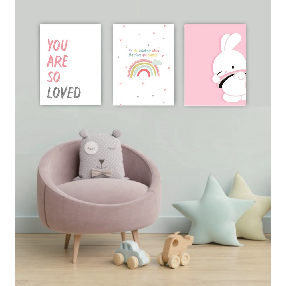 Frame Hiasan Dinding Aesthethic Wall Decor Minimalis Pajangan Rumah Dekorasi Kamar Anak Anak Kartun Cute Pajangan Dapur 3D Kayu Tebal 20 x 30 - 30 x 40