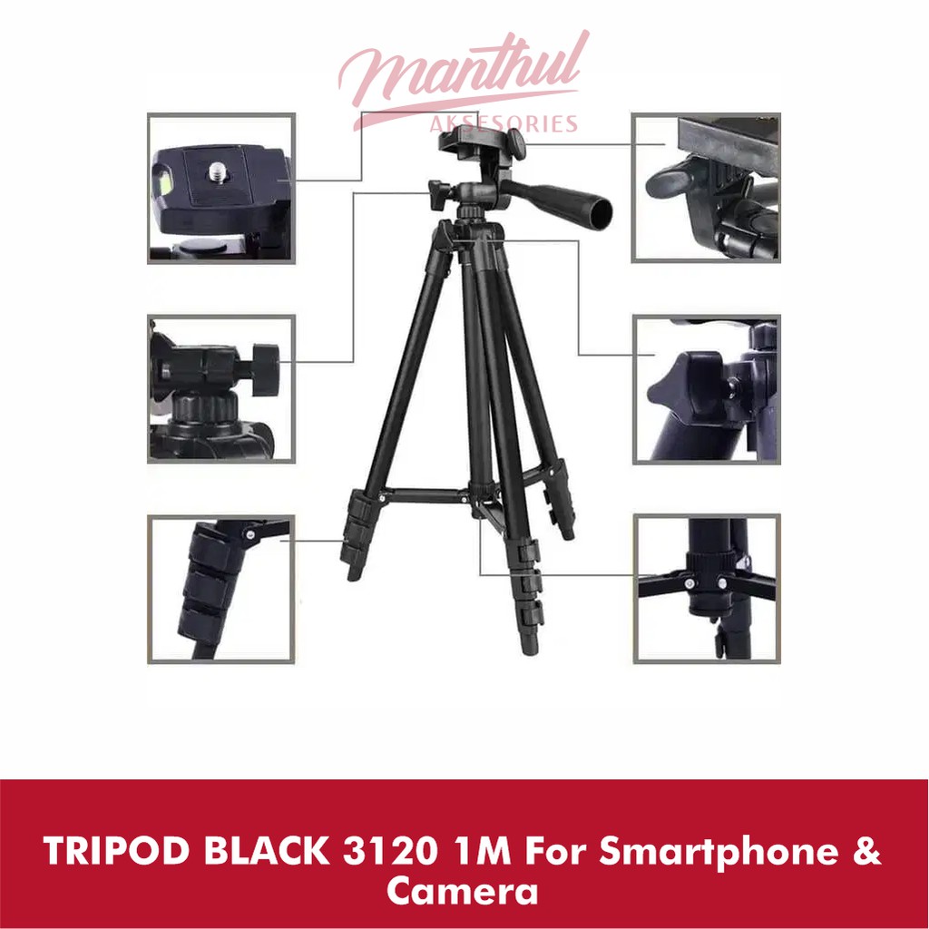 TRIPOD BLACK 3120 1M For Smartphone &amp; Camera