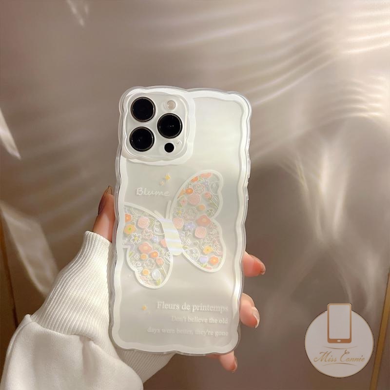 Soft Case Tpu Transparan Motif Bunga Butterfly Untuk iPhone 7 8 Plus 11 Pro Max XR X XS Max 7 8 6 6s Plus 12 13 11 Pro Max