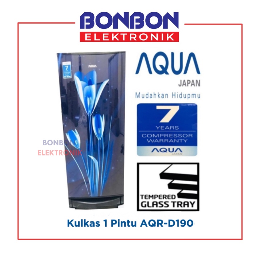 AQUA Kulkas 1 Pintu AQR-D190(LB)/(LK) / AQRD 190 / 190LB 190LK Motif Bunga Series