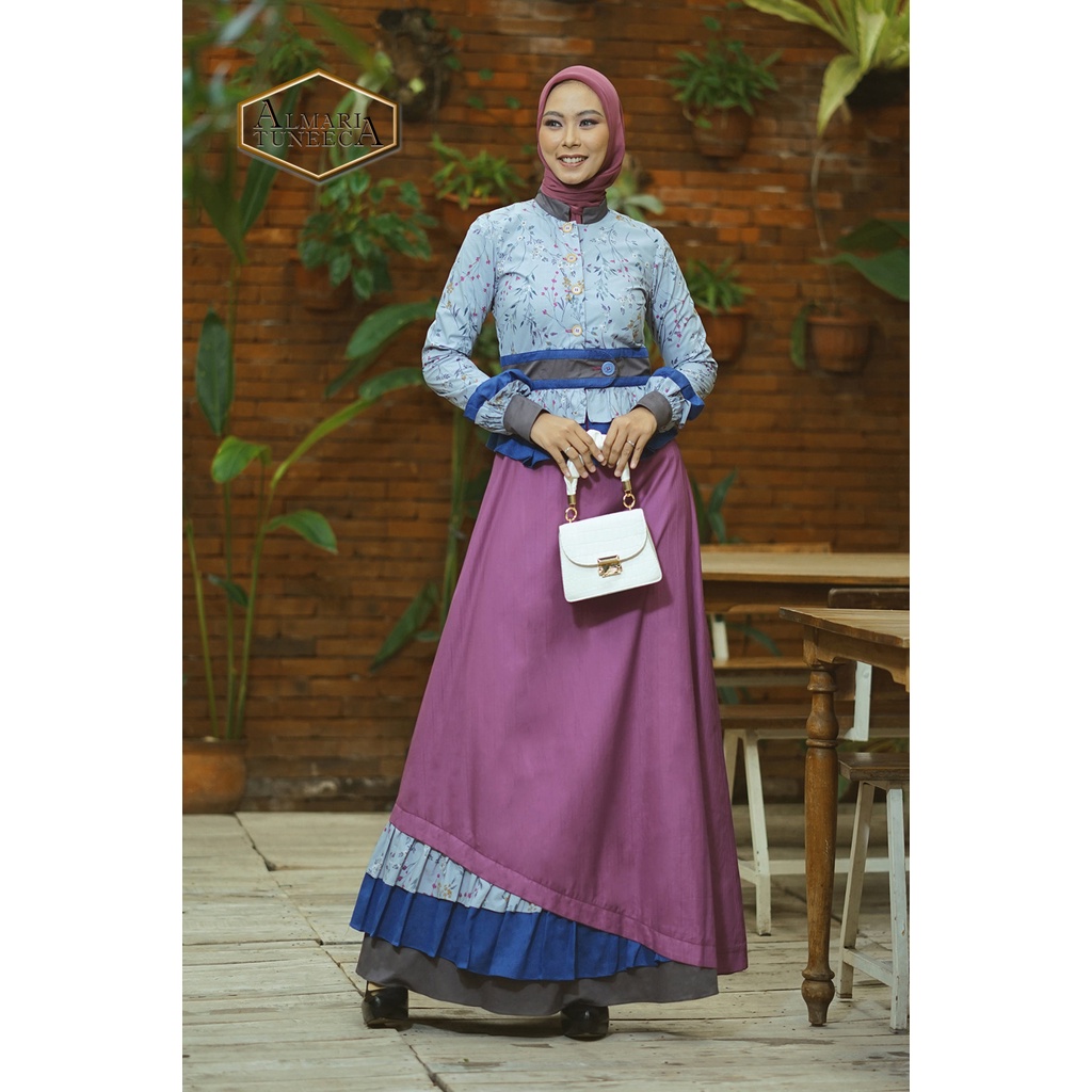 TUNEECA - GAMIS DRESS BUSANA WANITA MUSLIMA BRANDED PREMIUM ALMARI SERI Nixie