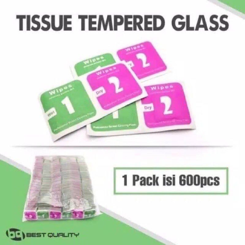 Tissue Tisue Tisu Tempered Glass 1 Set Tisu Basah dan Kering buat Bersihin layar hp