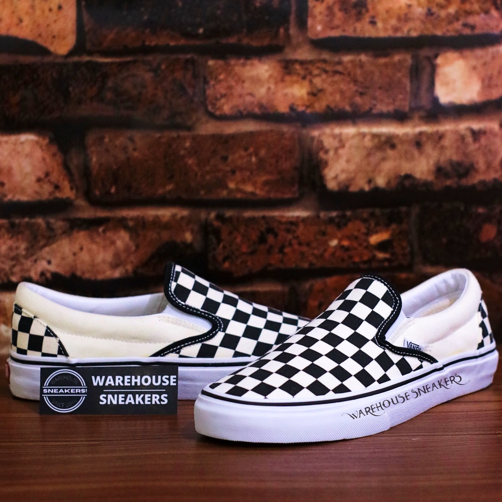 Sepatu Slip On Checkerboard Classic Sneakers Slip On Catur