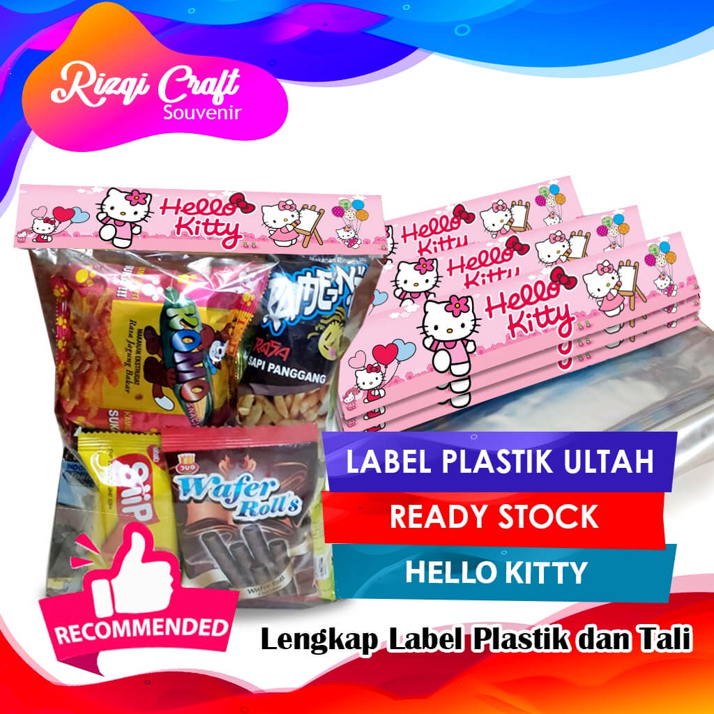 

[Ready] Tas Label Ultah Jajan Snack Plastik Ulang Tahun Tema Hello Kitty