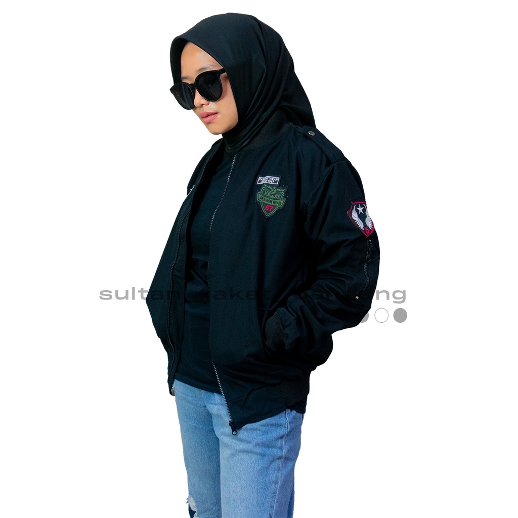 ARAGON BOMBER HITAM || Jacket Bomber Pilot || Jaket Pria Masakini